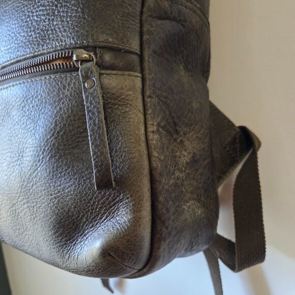 EUC DULUTH TRADING CO LIFETIME LEATHER PREMIUM FULL GRAIN COWHIDE BACKPACK GREEN - Picture 8 of 16